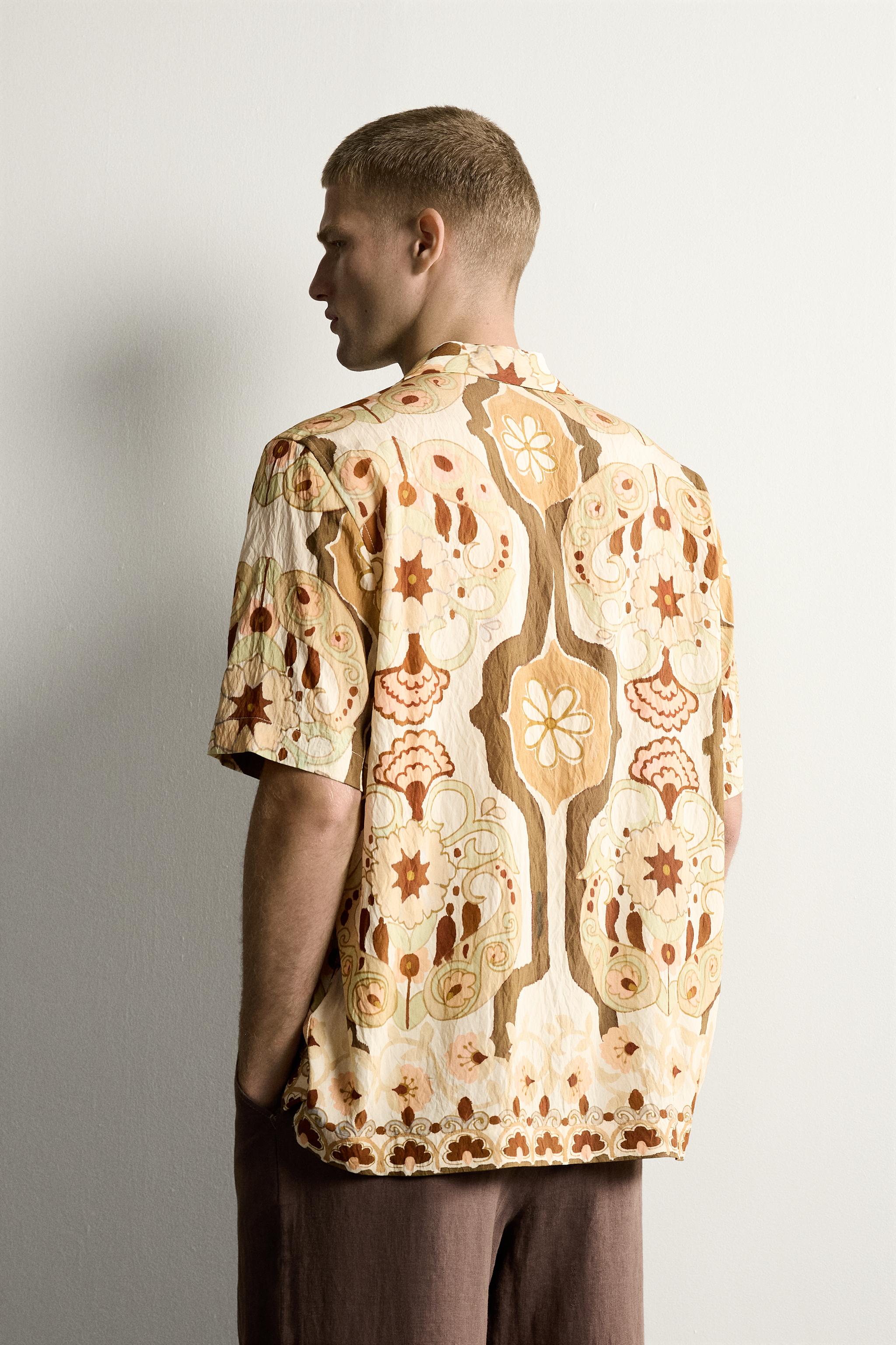 ABSTRACT PRINT FLOWY SHIRT